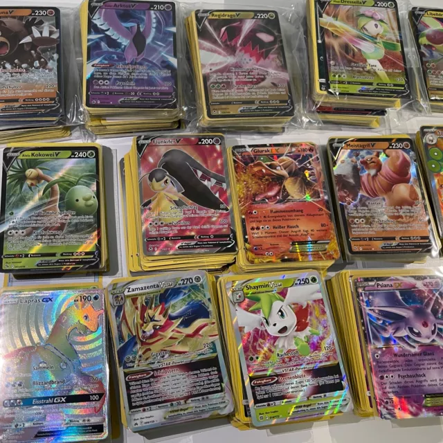 Pokemon Karten 100 Stück - Seltene/Holos/Ex/ V/GX/VMAX GARANTIERT ! Deutsch