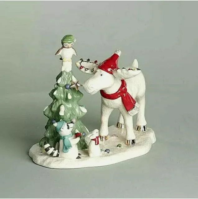 2021 NIB NEW Lenox MERRY MARCEL MOOSE FOREST FRIENDS 892219 Christmas Figurine