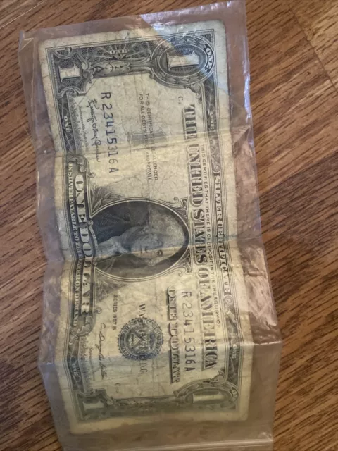 1957 silver certificate 1 blue seal dollar bills