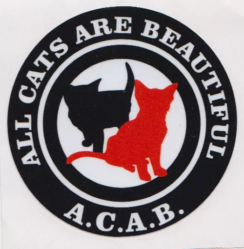 Acab (All Cats Are Beautiful) Pvc Aufkleber (Mbrpvc017)