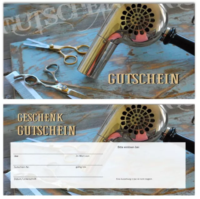 Geschenkgutscheine Gutscheinkarten Friseursalon Friseur Frisör Barber