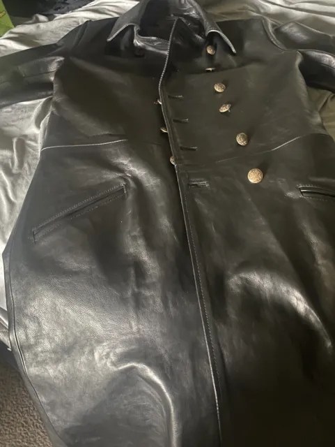 German ww2 leather overcoat elite officer