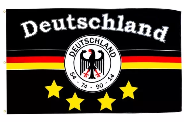 XXL Flagge Deutschland schwarz 4 Sterne Hissflagge Fußball Fahne Flaggen 150x250