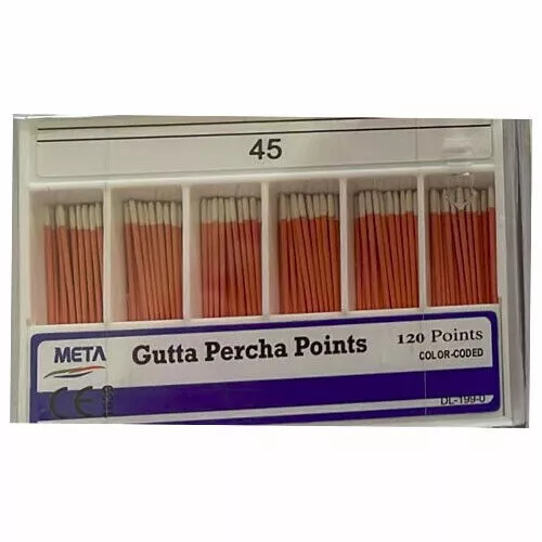Dental Meta Gutta Percha Points Paper Eododontic #45 EODO Root Canal Pack of 120
