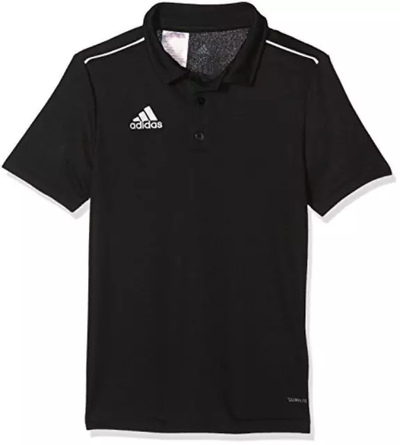 (TG. 7-8Y) adidas Core18 Polo Shirt, Bambini e Ragazzi, Nero/Bianco, 7-8Y - NUOV