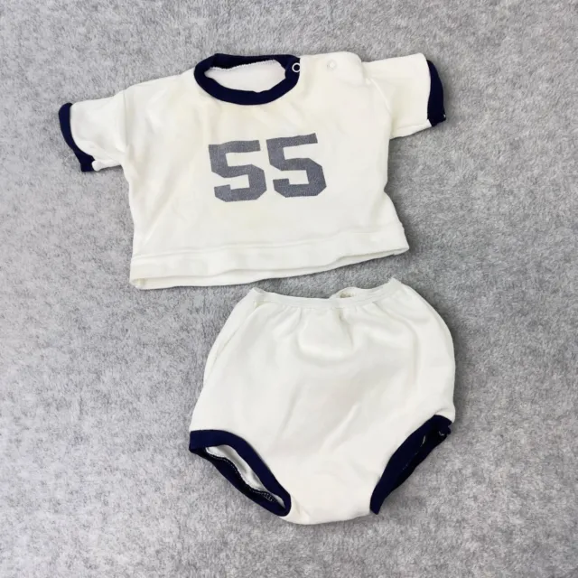 Baby Football Sports Set Shirt Bottom 55 Retro Doll STAINED Vintage