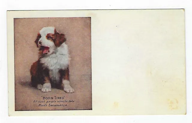 Early 1900's Adver. Postcard Hood's Sarsparilla "Born Tired" Unposted