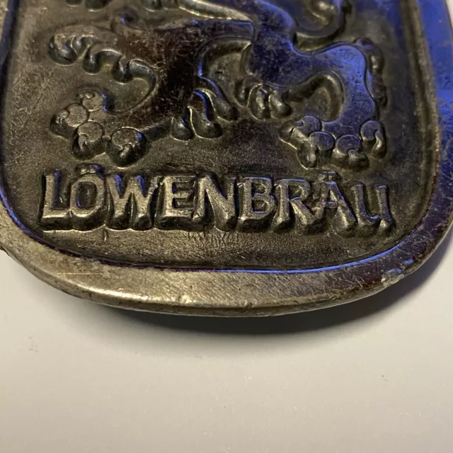 Vintage 1976 Limited Edition Lowenbrau Belt Buckle #110 2