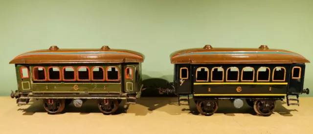 Rarität Bing Uralt PRR Spur 2 Original  Wagon Wagen Blau/grün  Dachbodenfund 2