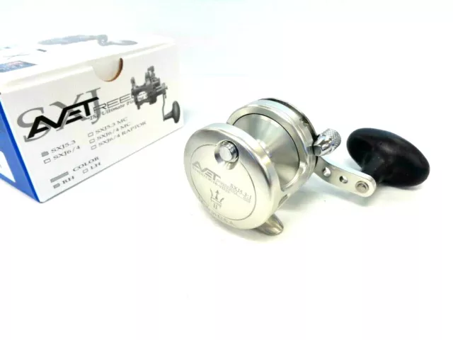 Avet SXJ5.3 G2 Single Speed Lever Drag Reel SX5.3JG2 - Right Handed - SILVER