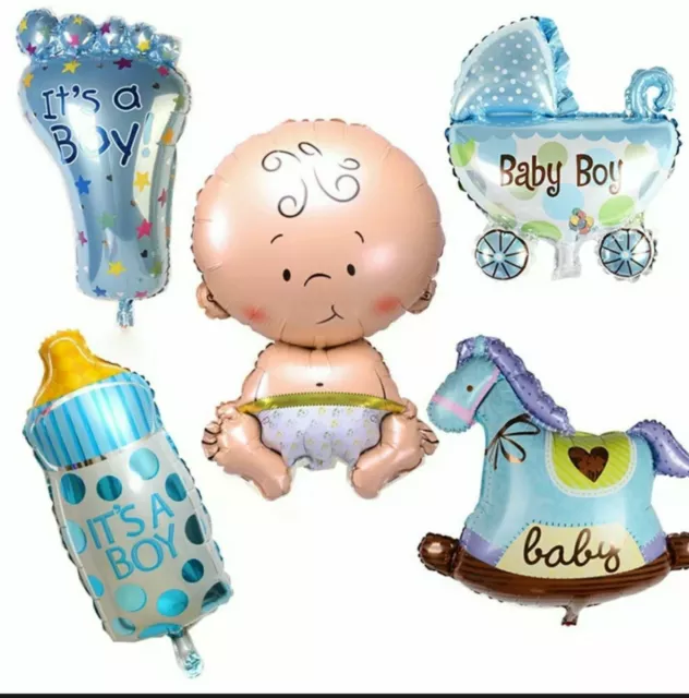 Extra Large 5 Pcs Foil Balloon Boy Baby Shower Party Christening Bday - AU STOCK