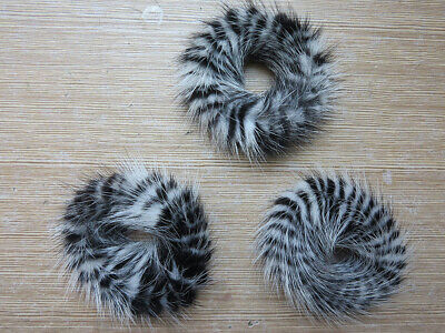 3pcs/pack b/w mink fur hair scrunchies ponytail holders hair band scrunchies