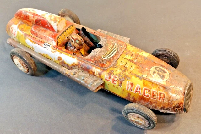 50'S/60'S TOY TIN Open Wheel Indy Racing Car #29 Jet Racer Friction