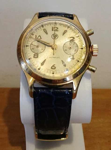 MONTRE ANCIENNE CHRONOGRAPHE SUISSE SHD 1950 VINTAGE Landeron 152