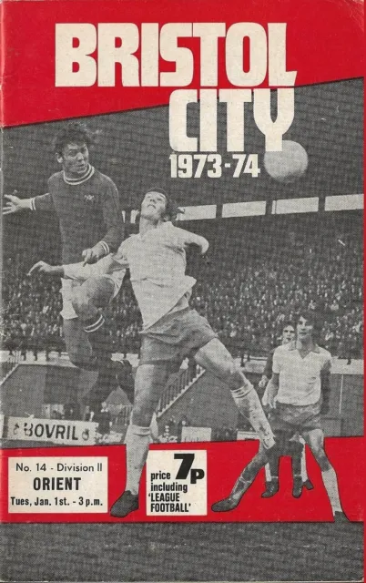 Football Programme BRISTOL CITY v ORIENT Jan 1974