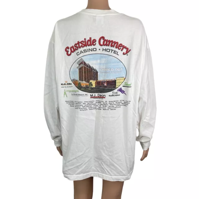 Eastside Cannery T-shirt Men's XL Las Vegas Casino White Long Sleeve Topped Out