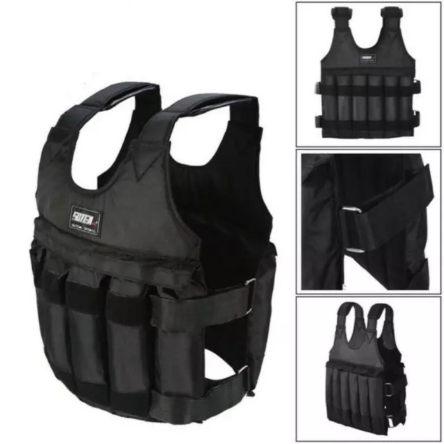 1-50 Kg Weighted Vest Gym Running Fitness Sports Training Weight Loss Jacket~