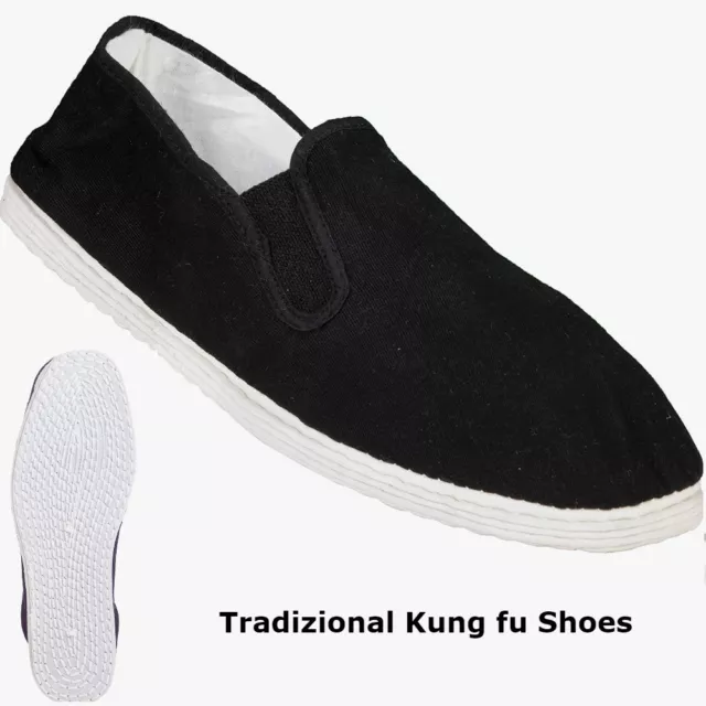 Art Martial/Kung Fu/Tai Chi Chaussures Semelle en Caoutchouc Toile  Chaussures Unisexe Noir Taille 35 (225cm) : : Mode