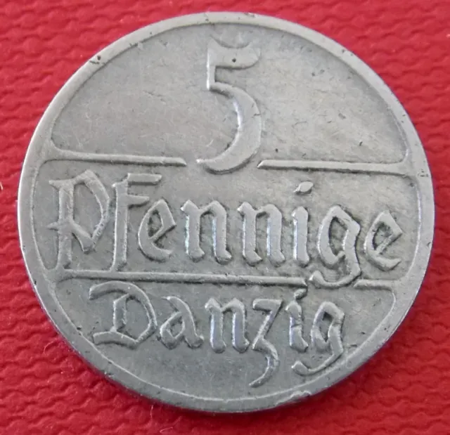 DANZIG -5 Pfennige 1923 - Cuivre-nickel • 2 g • ⌀ 17,5 mm (Ref: 0022)