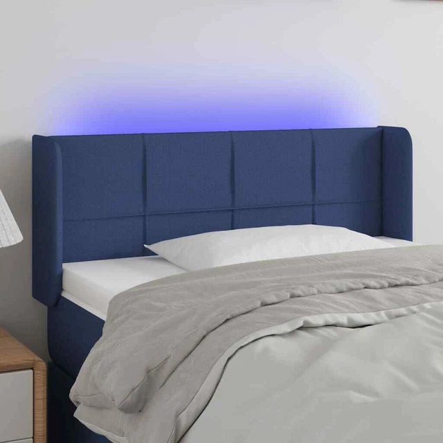 Vidaxl Testiera a LED Blu 83x16x78/88 cm in Tessuto