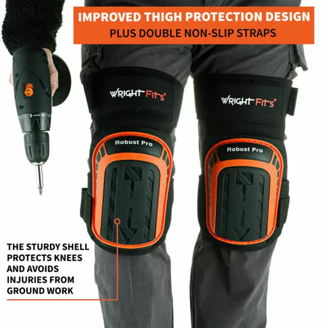 WrightFits Rugged Pro gel Knee Guards Heavy duty gel Knee Guards Work Safely