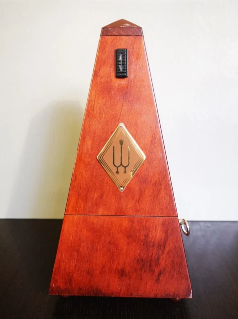 Vintage Métronome Mécanique WITTNER Germany En Bois Fonctionnel