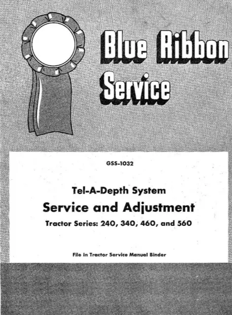 Farmall Tel-A-Depth System Draft Service Manual IH GSS-1032 240 340 460 560 BRSM