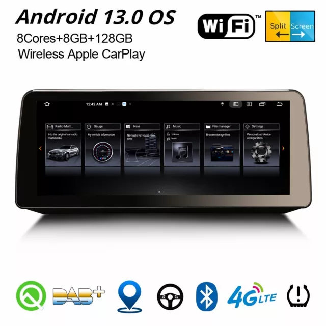 12,3" IPS Screen Android 13 GPS DAB+ Autoradio Navi CarPlay BMW 5er E60/E61 CCC