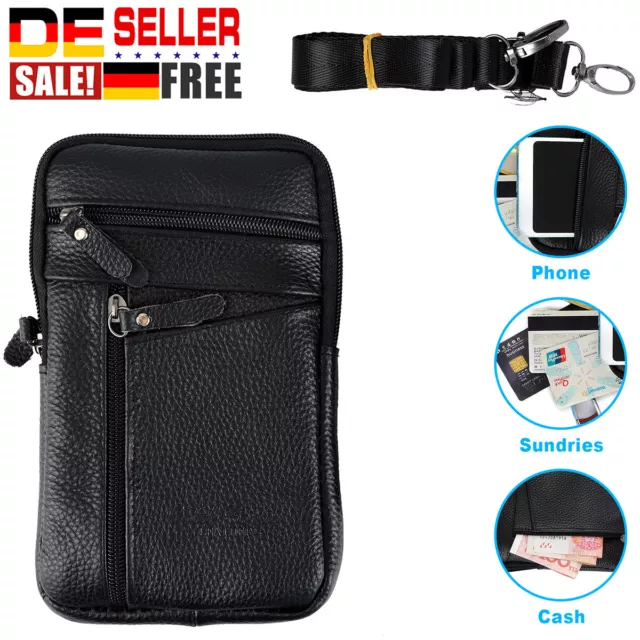 Schultertasche Herren Sport Leder Umhängetasche Crossbody Handytasche Geldbörse