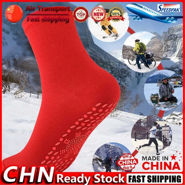 Winter Heated Socks Anti-Fatigue Multifunctional Thermal Sock for Hiking (red) F