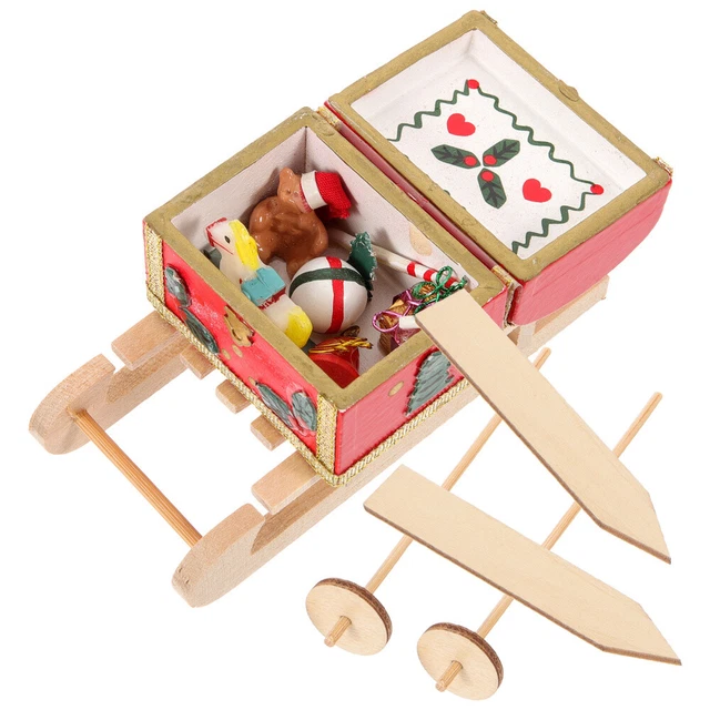 1 ensemble d'ornements de traîneau miniatures de Noël bricolage modèle de
