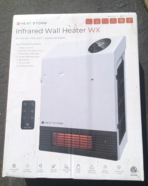 HEAT STORM SMART Electric Heater 1,000Watt Infrared Wall Mountable