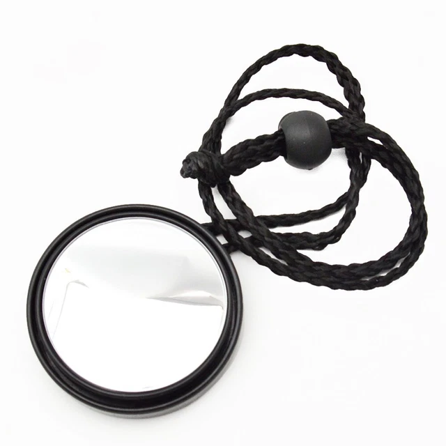 Part Rearview Mirror With Rope Adjustable Clear Vision Glass Convex Lens
