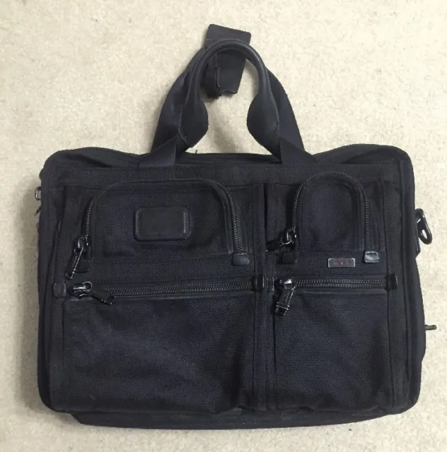 Tumi Alpha Ballistic Laptop Bag Black Nylon Expandable 26141DH Briefcase