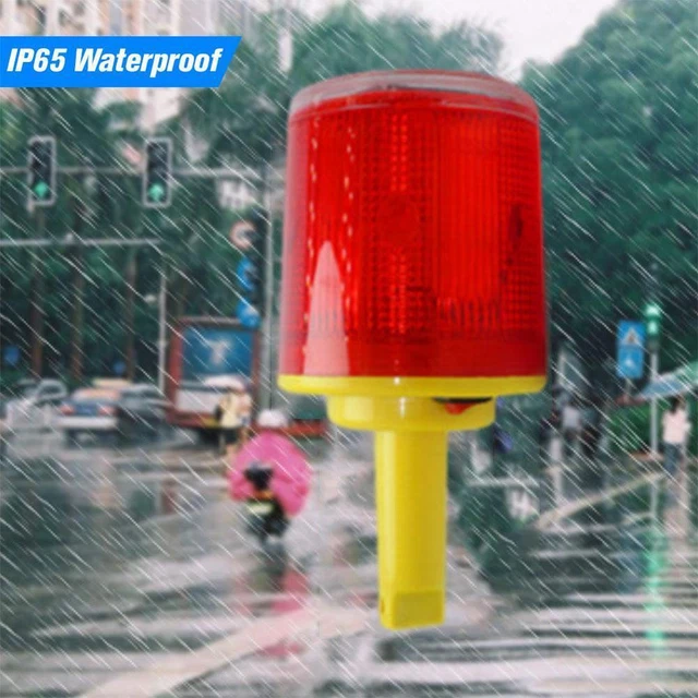 Solar LED Red Warning Emergency Light Rotary Lighting Signal NEW Alarm H2G9