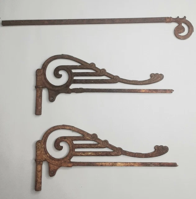 Primitive Rustic Cast Iron Swing Arm Curtain Rods
