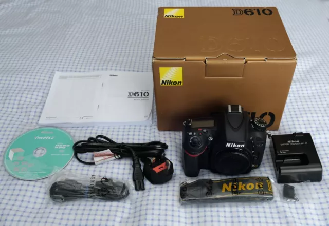 Nikon D610 24.3MP Digital SLR Camera - Black (Body Only) Shutter Count Only 8268
