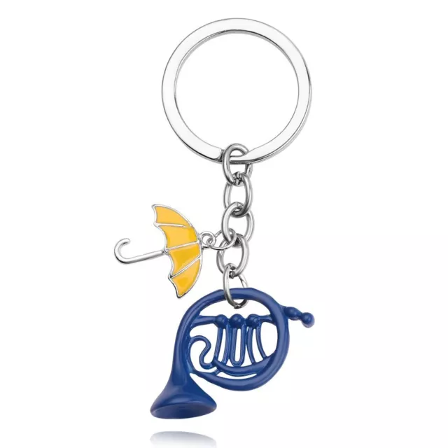 Blue French Horn Keyring - HIMYM Pendant Charm Keychain Unisex Jewelry Pendants