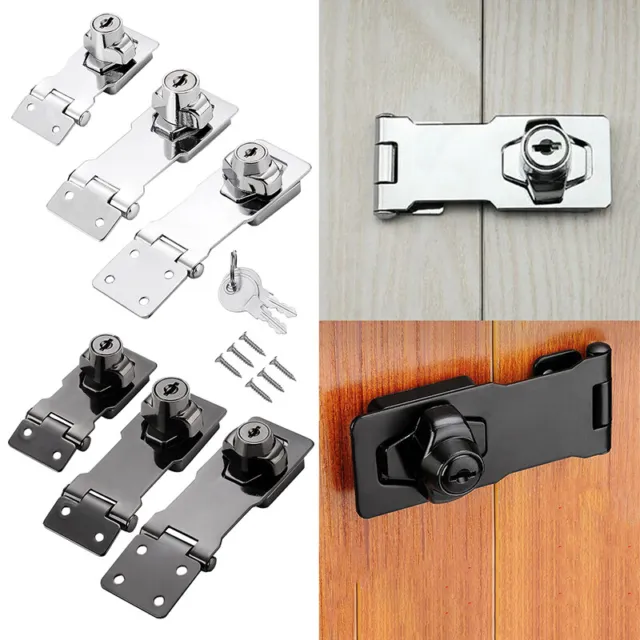 2.5/3/4Inch Plated Safety Hasp and Staple with Keys for Gate Door Cabinet Lock