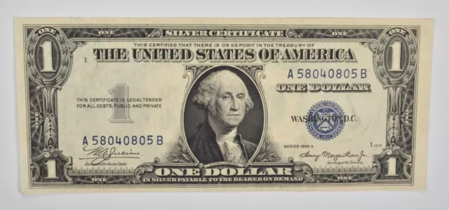 1935-A Silver Certificate $1 Blue Seal - Uncirculated US Paper Money *0415