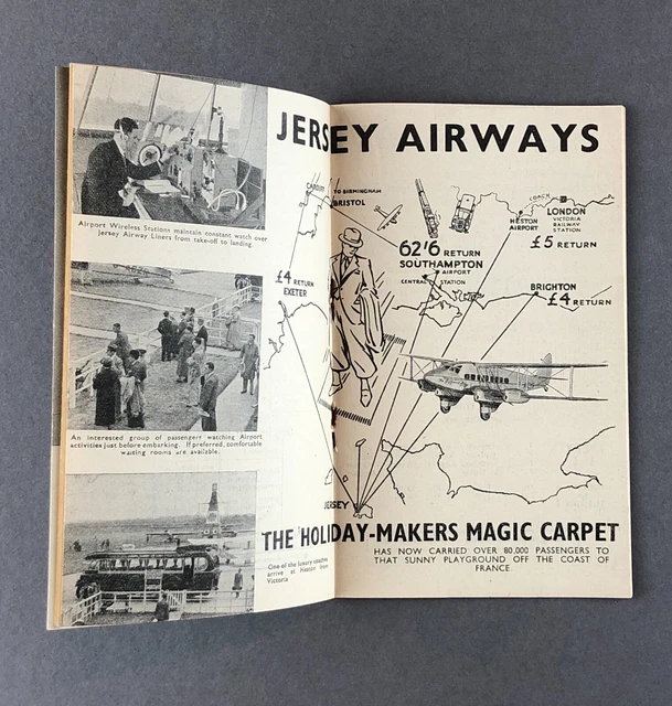 JERSEY AIRWAYS AIRLINE Timetable May 1937 Cutaway Route Map £179.95