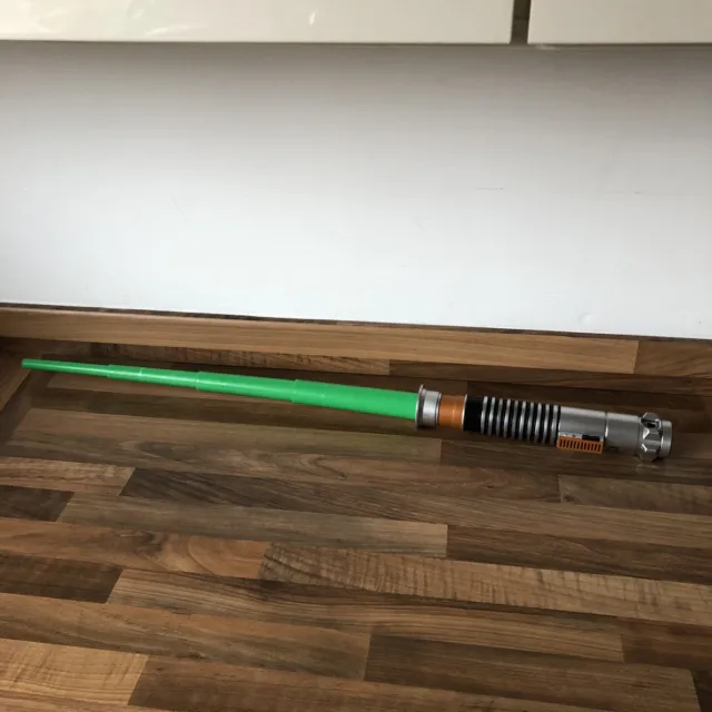 Star Wars Luke Skywalker Lightsaber Green Hasbro 2015 Flick Out Cosplay Toy Prop