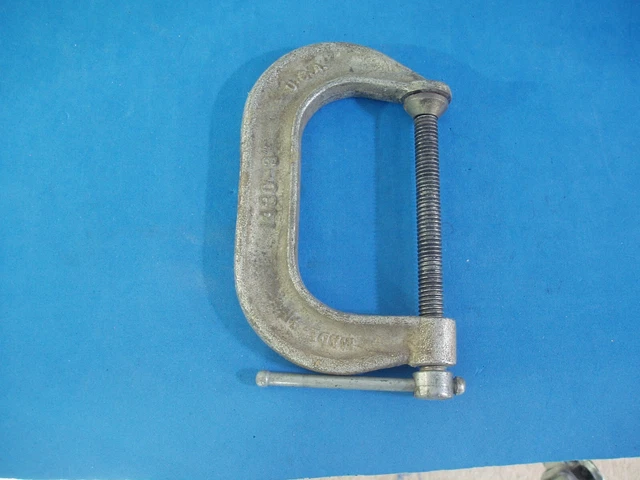 Vintage Adjustable 3" C-Clamp  No. 1430  1 3/4" Deep Made In Usa