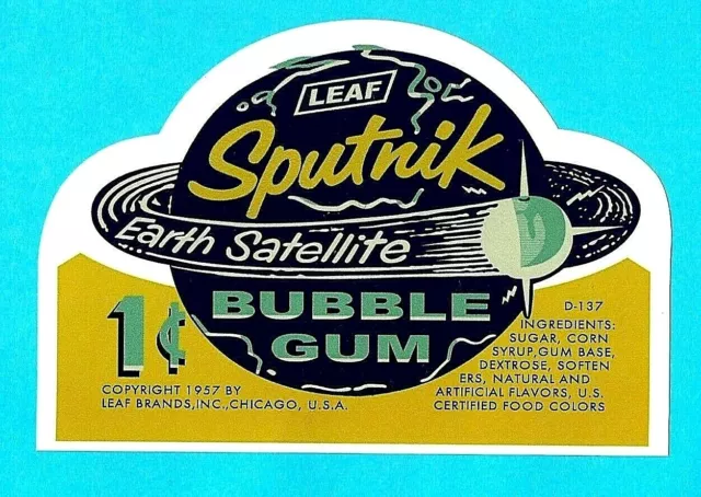 "Sputnik" Gum Gumball Vinyl Sticker / Decal Gum Ball Machine Retro Vintage