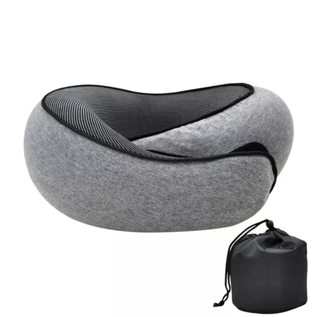 Travel Pillow Memory Foam Neck Support For Flight Comfortable Head Cushion Fit