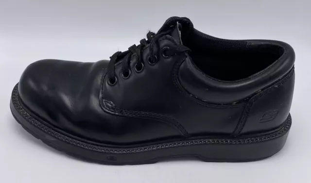 Vintage Y2K Skechers Sz 9 Men's Lug Sole Shoe Black Leather Chunky
