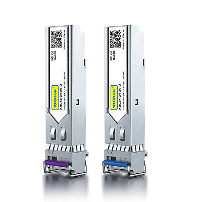 SMF Tx1310nm/Rx1550nm,a Pair of 6com Bidi Transceivers 1.25Gbps 20km 6COM para Cisco GLC-BX-20U/20D 