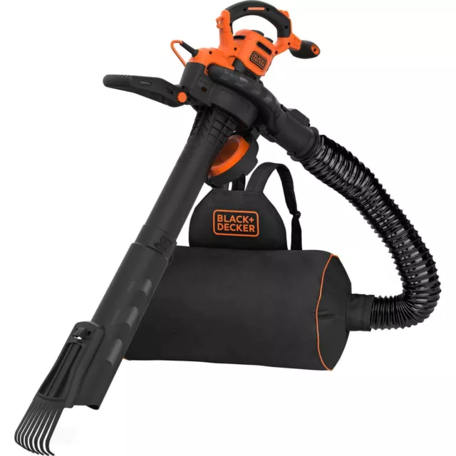 Black & Decker 3-in-1 Electric 3000w Leaf Blower Vacuum Shredder Rake, BEBLV301