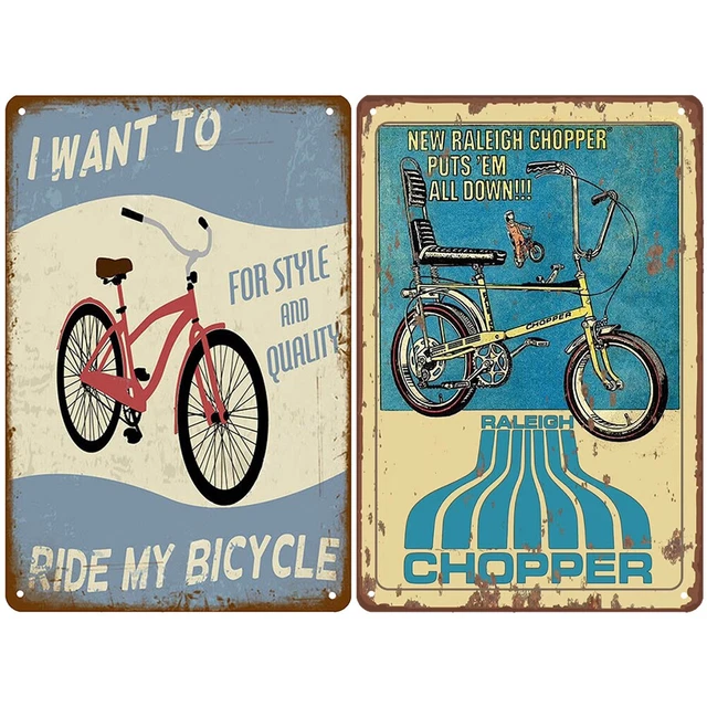 Hoja de Bicicleta Metal Dibujo Metal Pintura Metal Pared Hogar Póster Dormitorio Arte Letrero