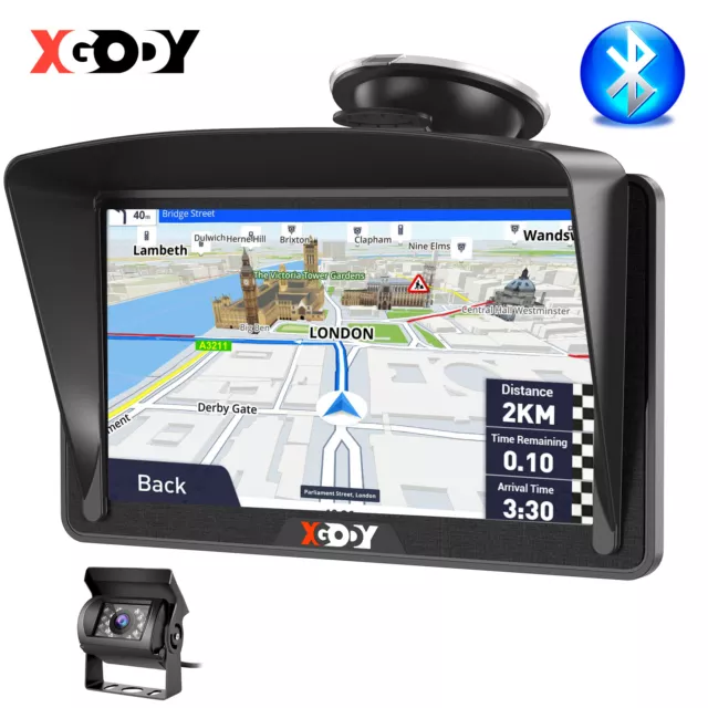 XGODY 7'' Truck GPS Navigation with Reverse Camera Bluetooth Car Sat Nav AU Map